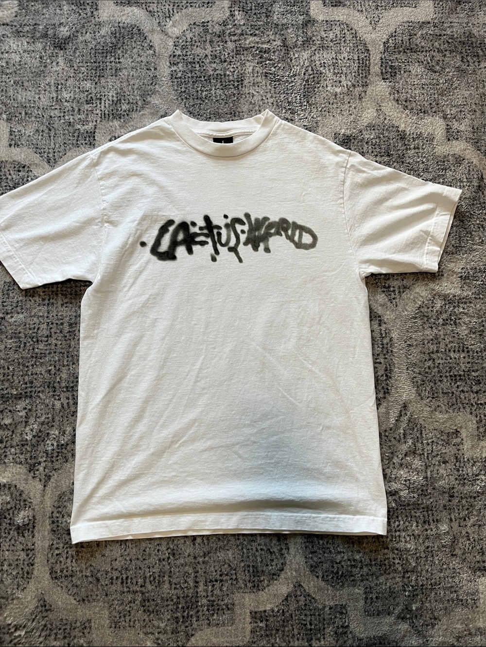 Cactus Jack by Travis Scott White Tee with Black Spray Logo